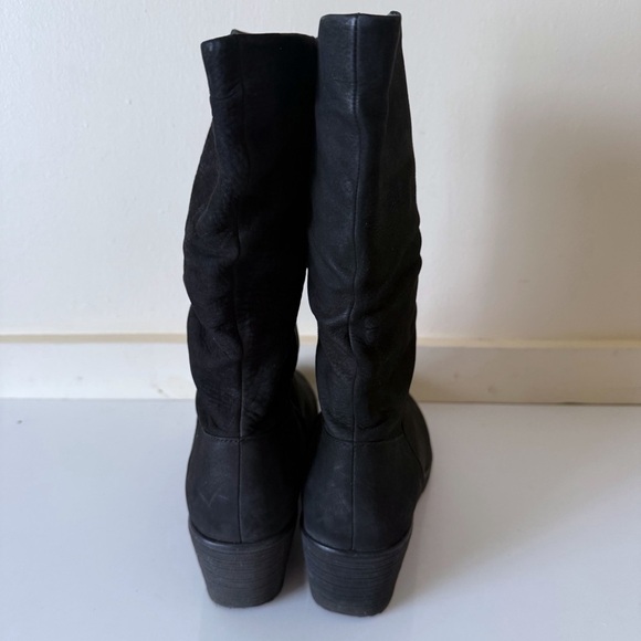 Dansko Womens Boots Black Suede  Mid Calf Wedge Heel Size 40 - Picture 5 of 7